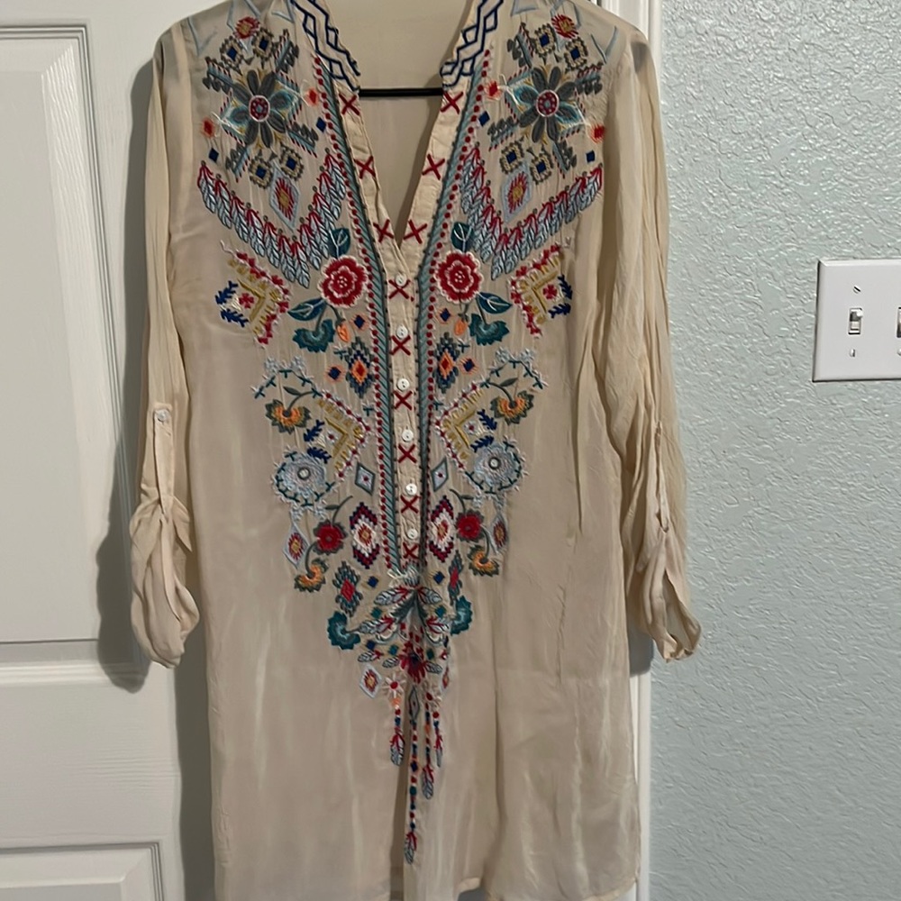 Johnny Was long blouse/tunic Sm